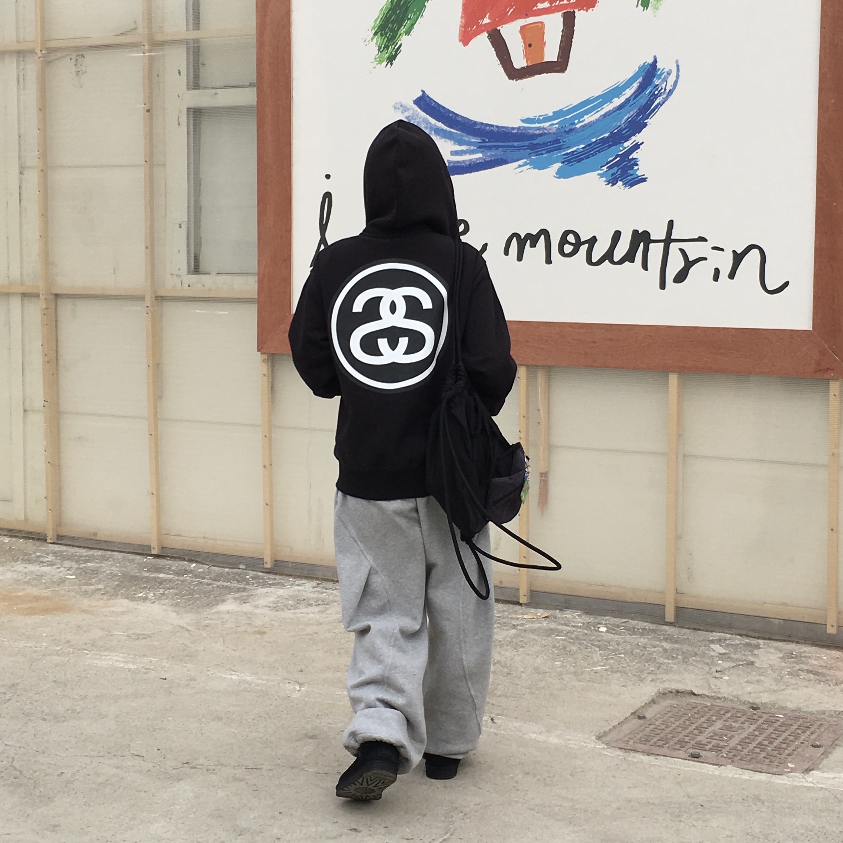 Stussy SS Link Zip Hoodie Black 착용 스타일 - 1