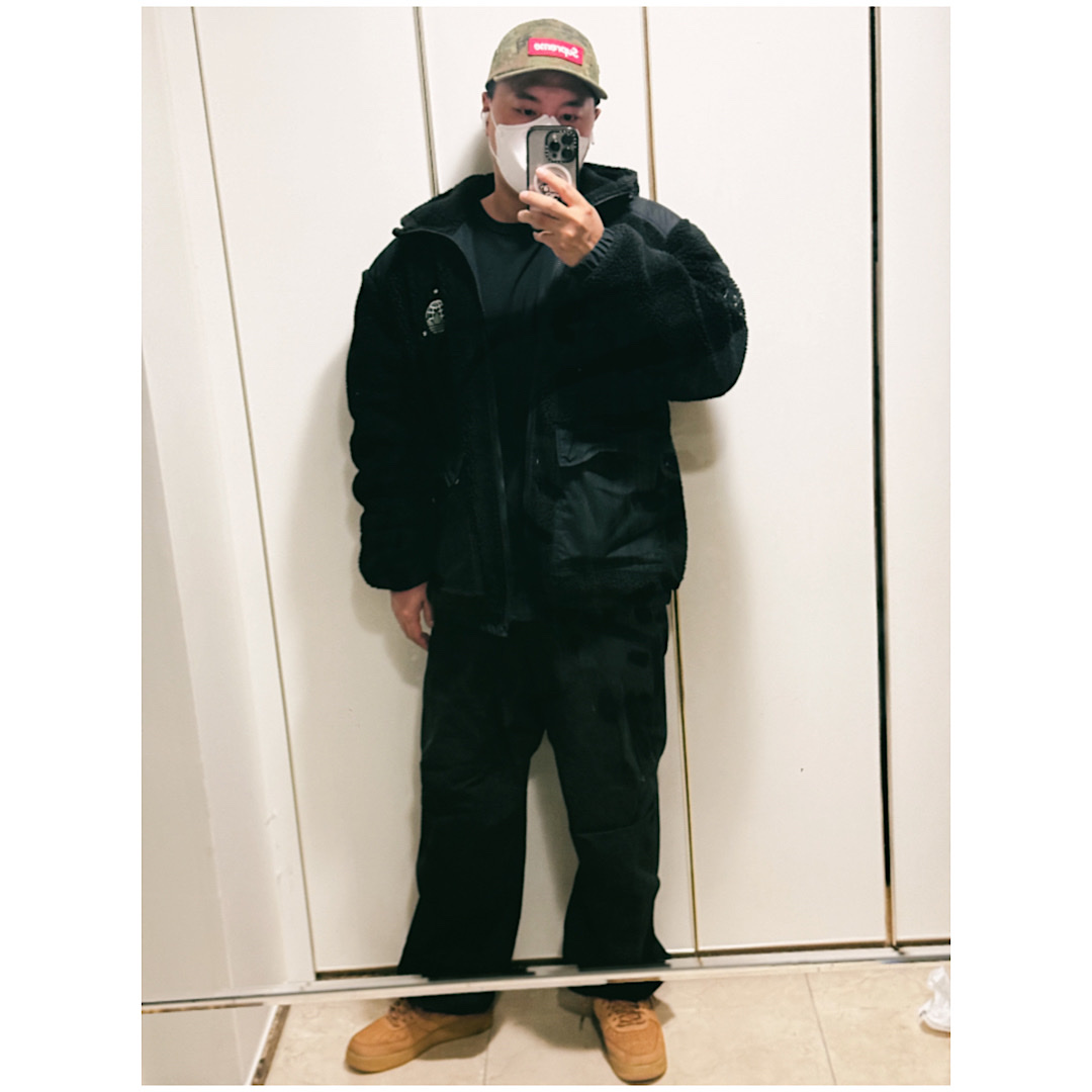 Supreme Military Camp Cap Flecktarn Camo - 23FW, Nike Air Force 1 '07 WB Flax 착용 스타일 - 2