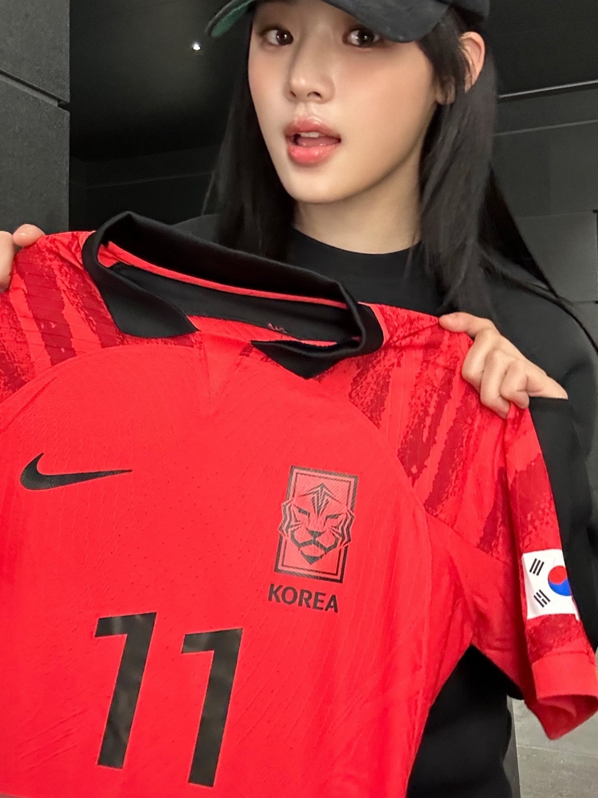 Nike Korea Dri-Fit Stadium Home SS Jersey Global Red - Asia (Non Marking Ver.) 착용 스타일 - 2