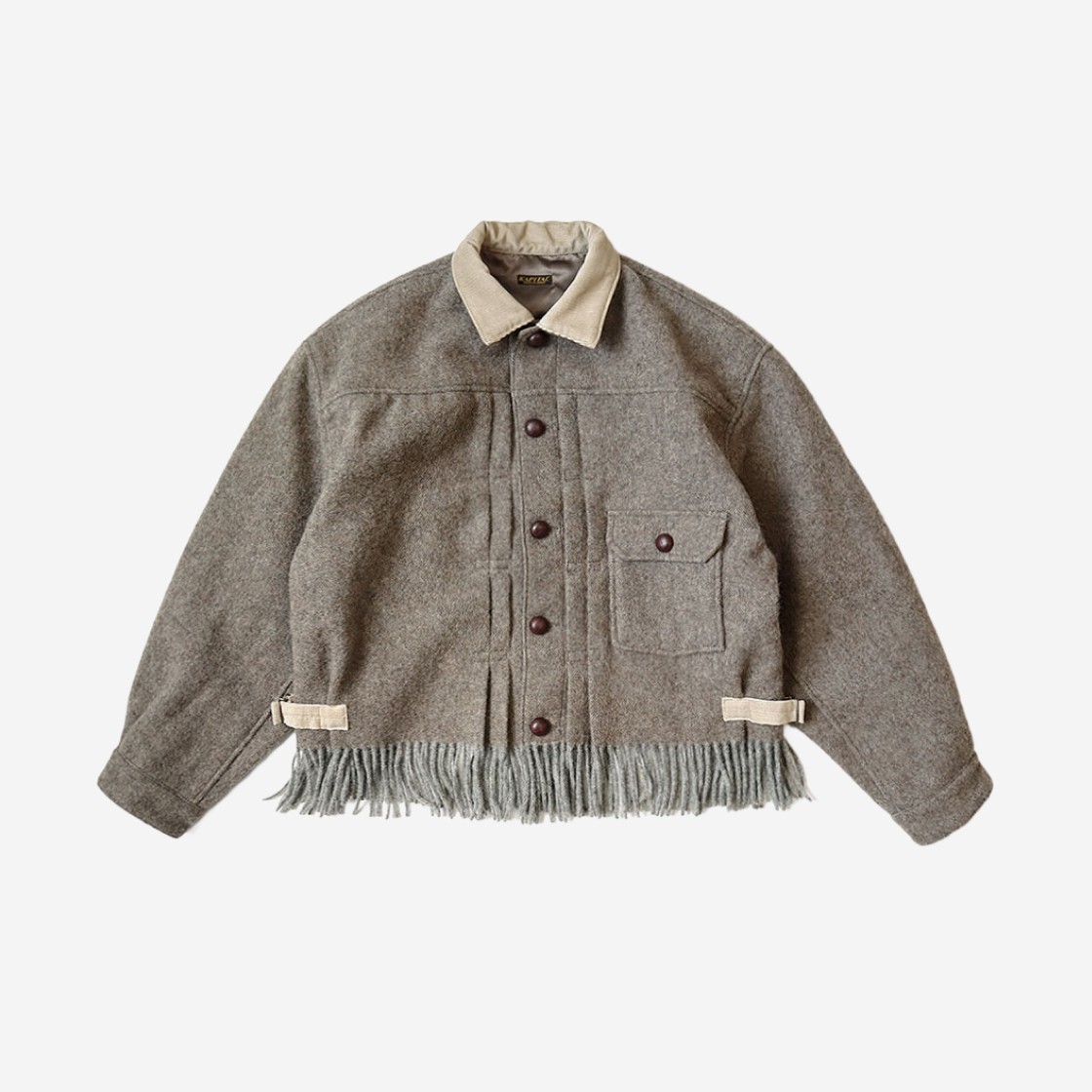 Kapital Herringbone Wool Fringe 1st Jacket Beige 상세 이미지 1