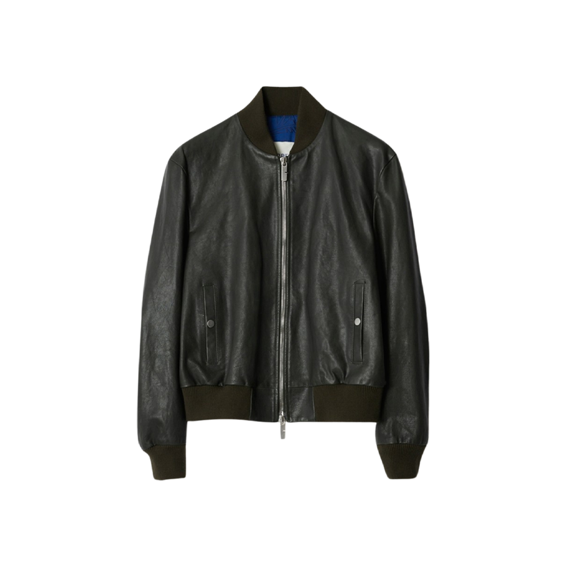 Burberry Leather Bomber Jacket Onyx 상세 이미지 1