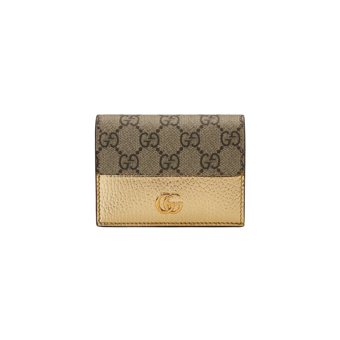 Gucci GG Marmont Card Case Wallet GG Supreme Gold Leather 상세 이미지 1