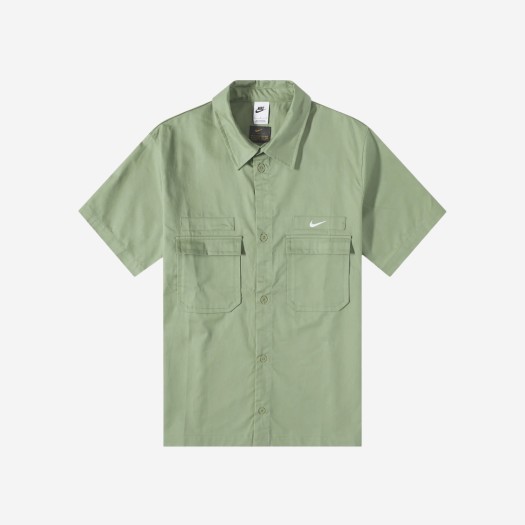 나이키 라이프 우븐 밀리터리 숏슬리브 버튼 다운 셔츠 그린 - 아시아