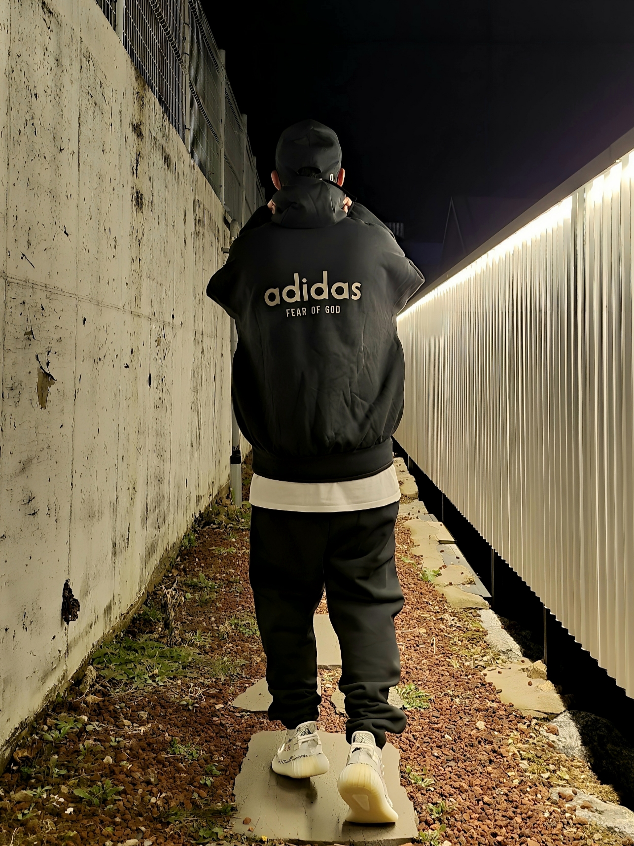 Adidas x Fear of God Athletics Heavy Fleece Hoodie Black - US Sizing, Adidas x Fear of God Athletics Heavy Fleece Sweatpants Black - US Sizing 착용 스타일
