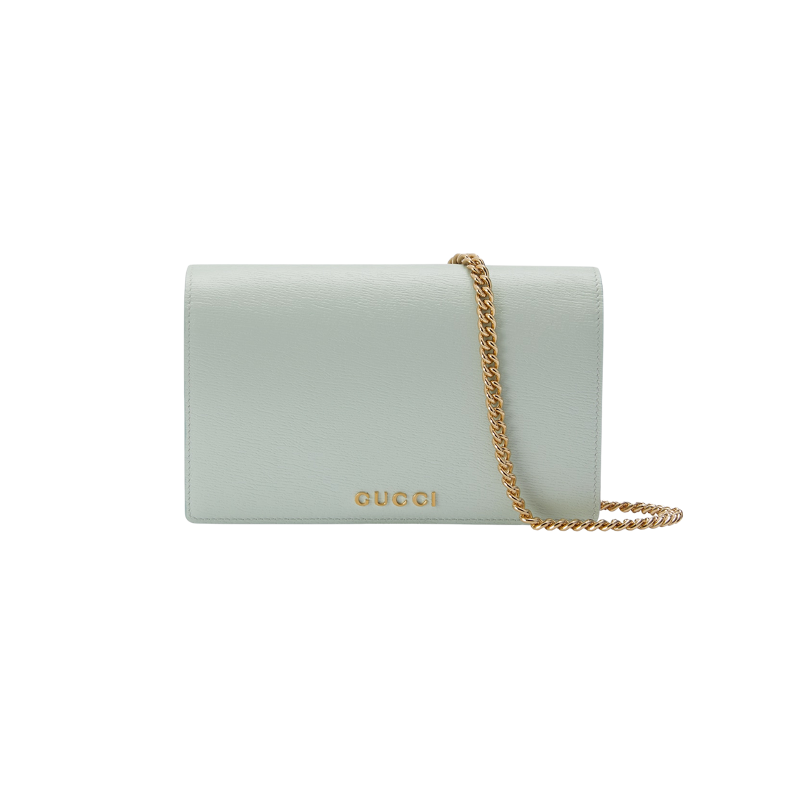 Gucci Chain Wallet with Gucci Script Pale Green Leather 상세 이미지 1