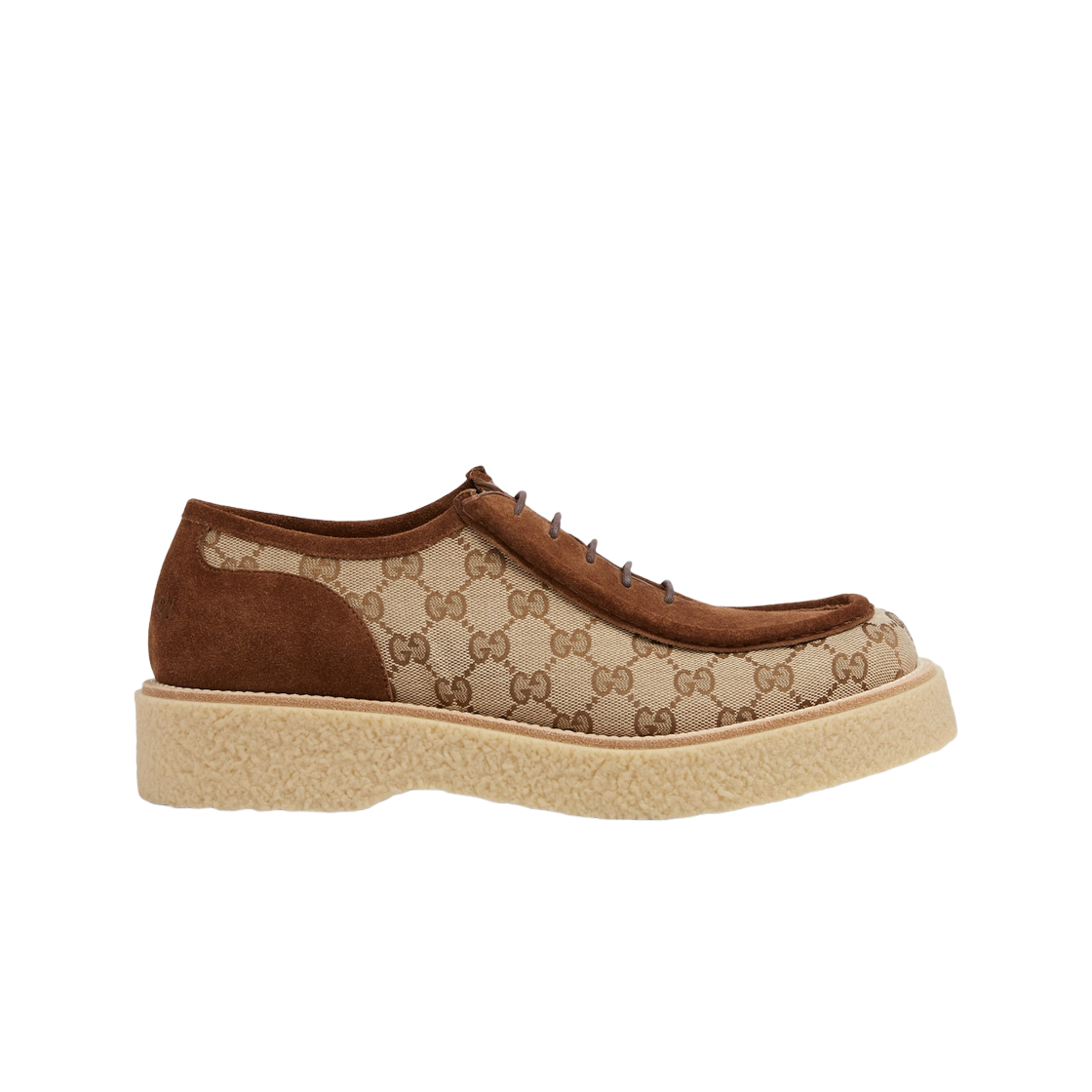 Gucci Lace-Up Shoe Beige Ebony GG Canvas 상세 이미지 1