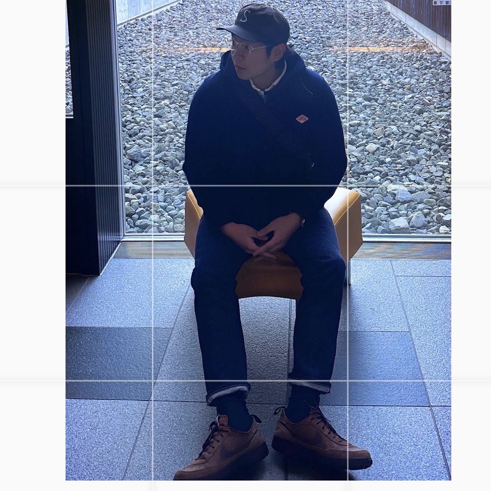 Nike x Tom Sachs General Purpose Shoe Brown, Danton Wool Pile Round Collar Jacket Navy 착용 스타일 - 1