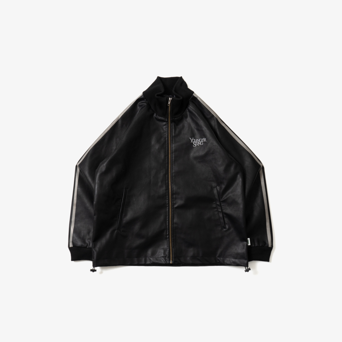 영거송 레더 트랙 자켓 블랙(Younger Song Leather Track Jacket Black)