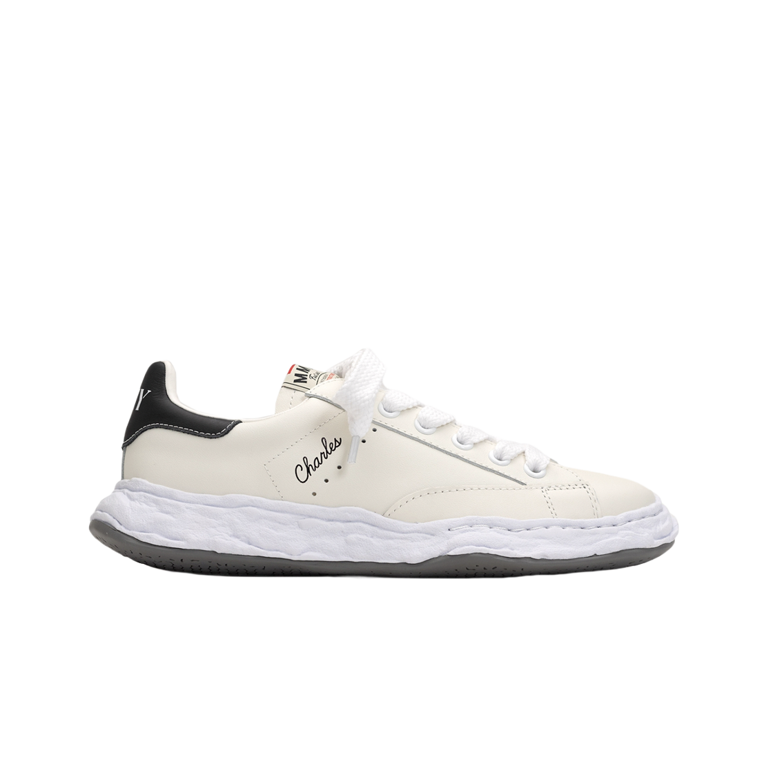 A12FW701-WHITE Maison Mihara Yasuhiro Charles OG Sole Leather Low-top Sneakers White