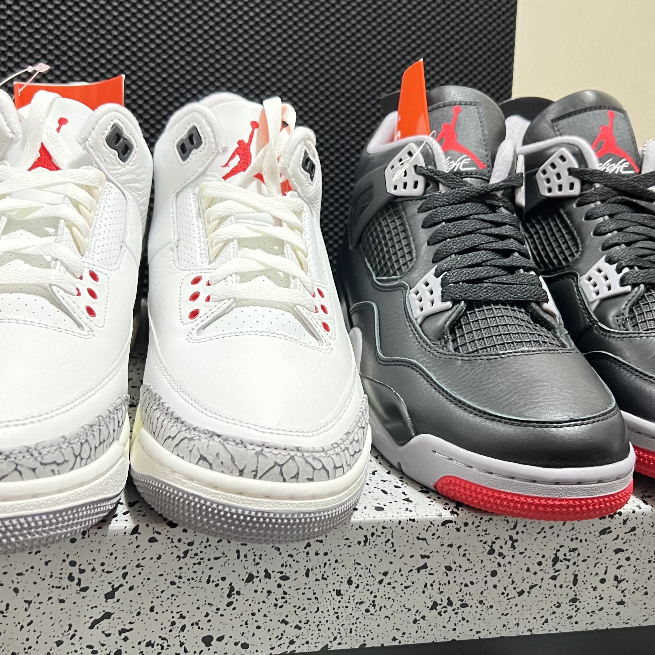 Jordan 3 Retro White Cement Reimagined, Jordan 4 Retro Bred Reimagined 착용 스타일