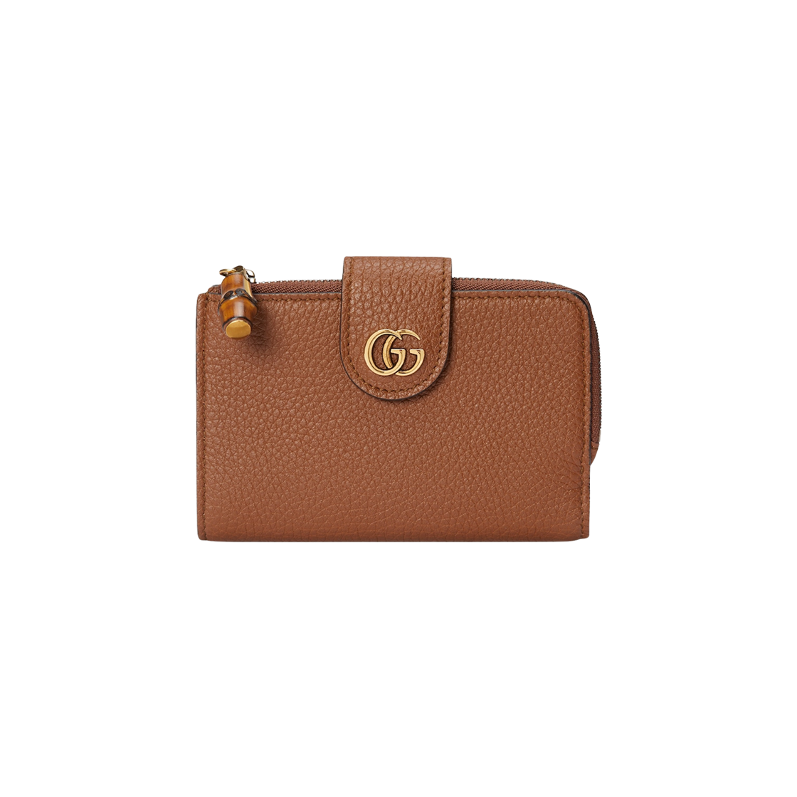 Gucci Medium Double G Wallet with Bamboo Brown Leather 상세 이미지 1