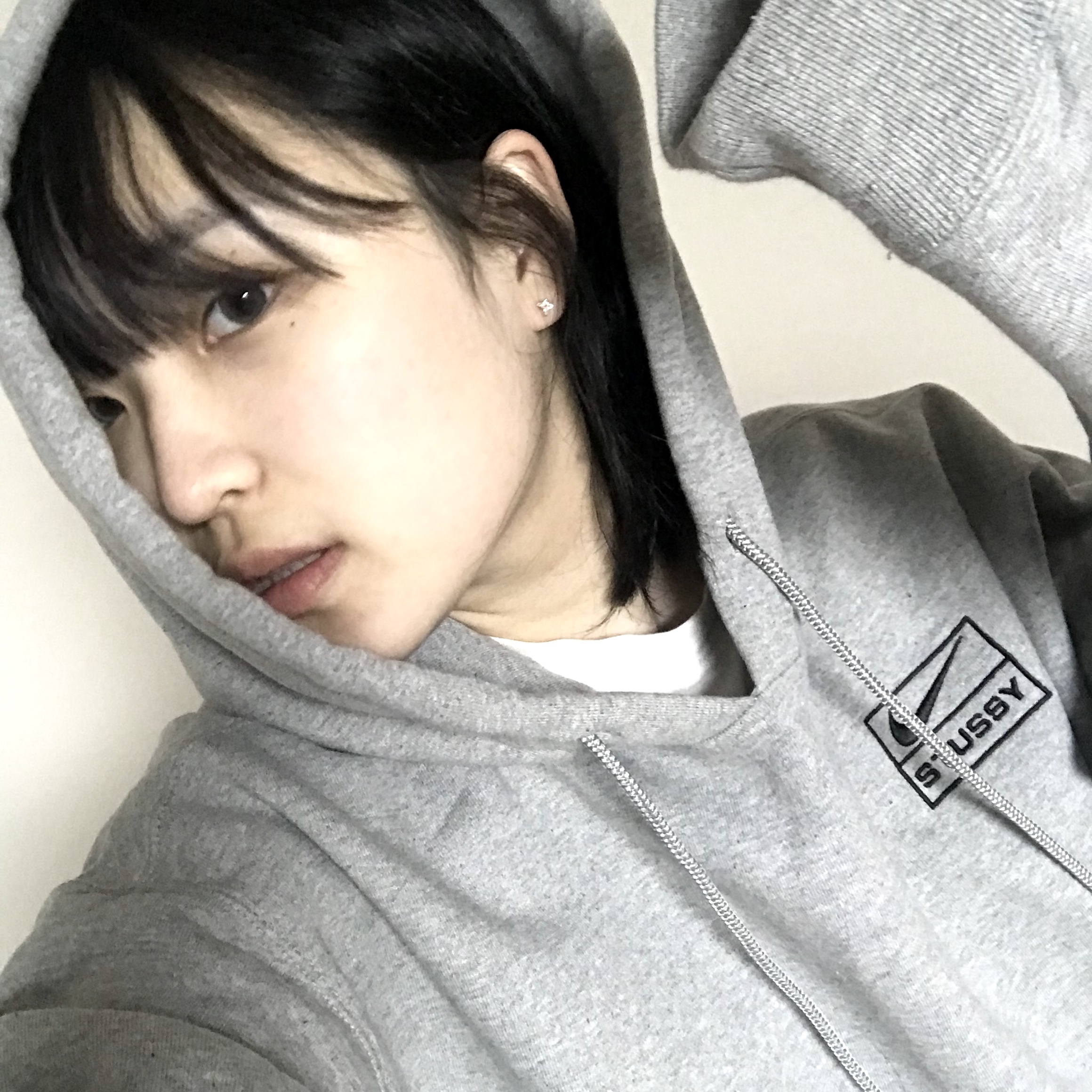 Nike x Stussy NRG RA Pullover Hoodie Dark Grey Heather (DJ9488-063) 착용 스타일 - 3