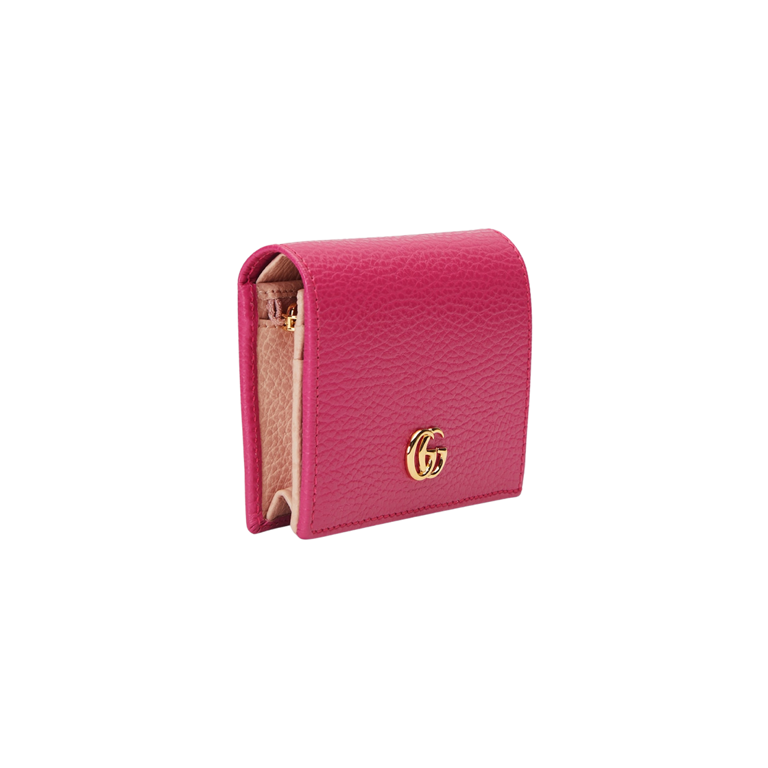 Gucci GG Marmont Card Case Wallet Fuchsia Leather 상세 이미지 2