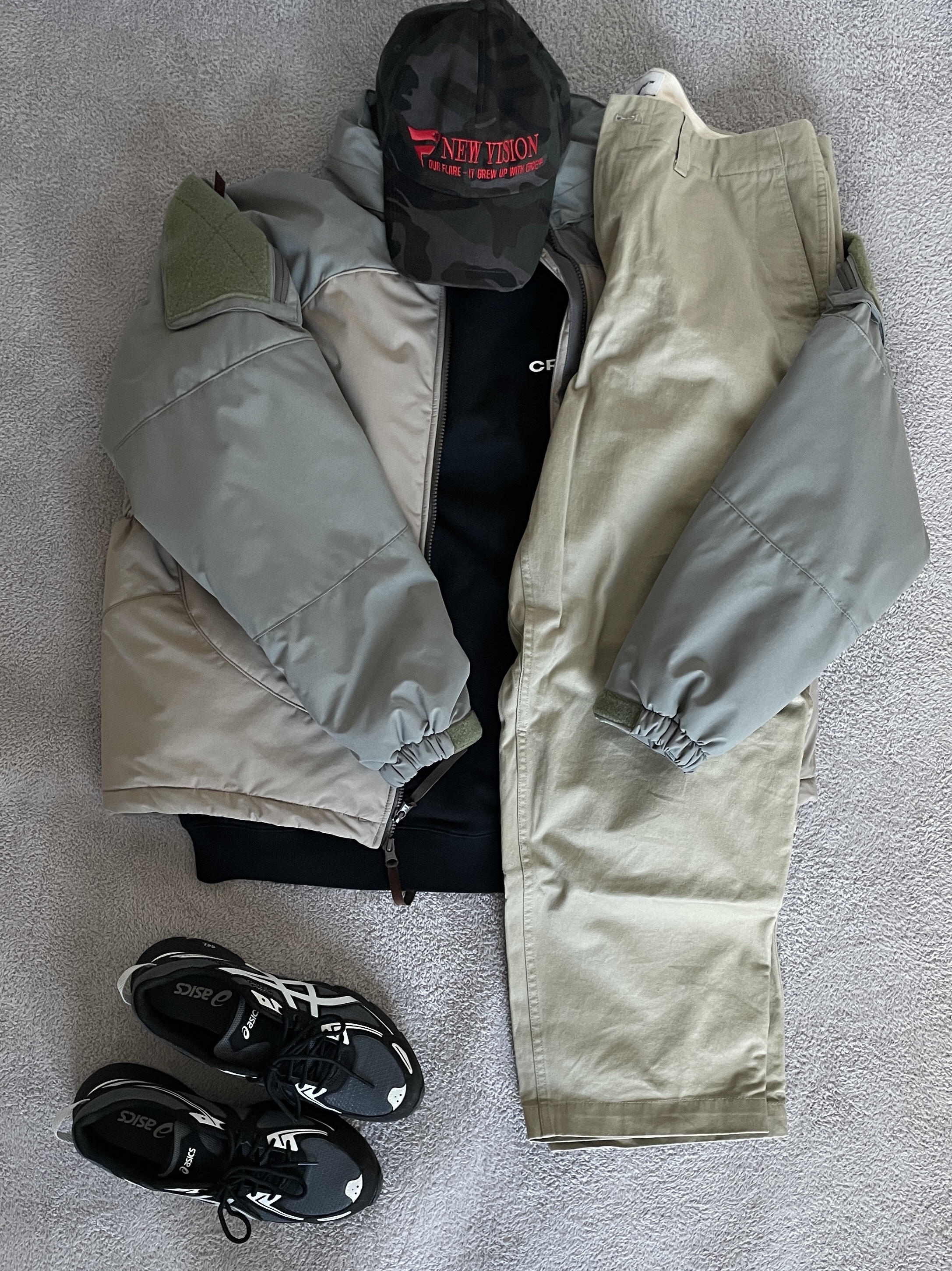 Asics Gel-Venture 6 Carrier Grey, ETCE New Vision Camo Cap Night Jungle 착용 스타일 - 6
