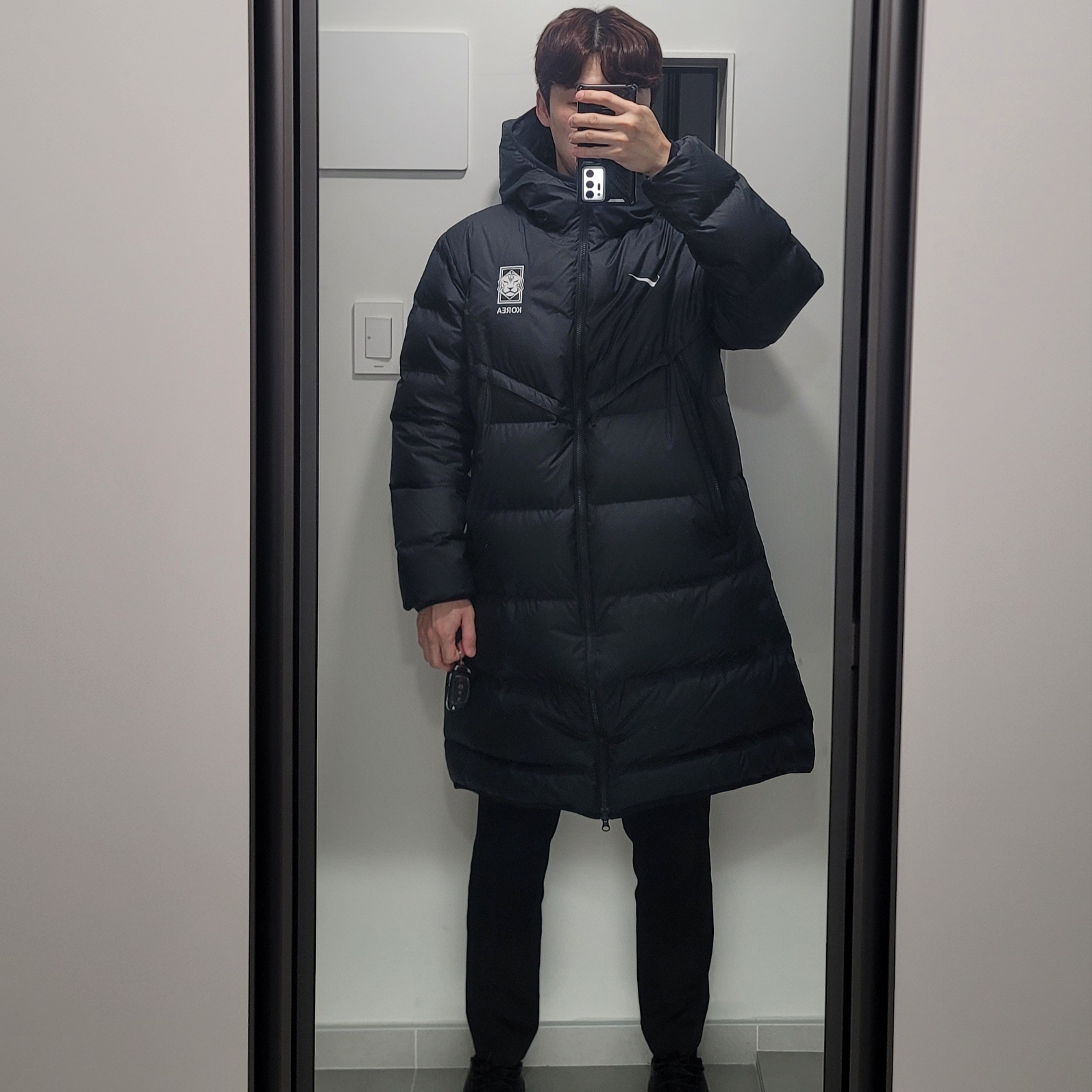 Nike Korea Strike Storm-Fit Down Football Jacket Black 착용 스타일