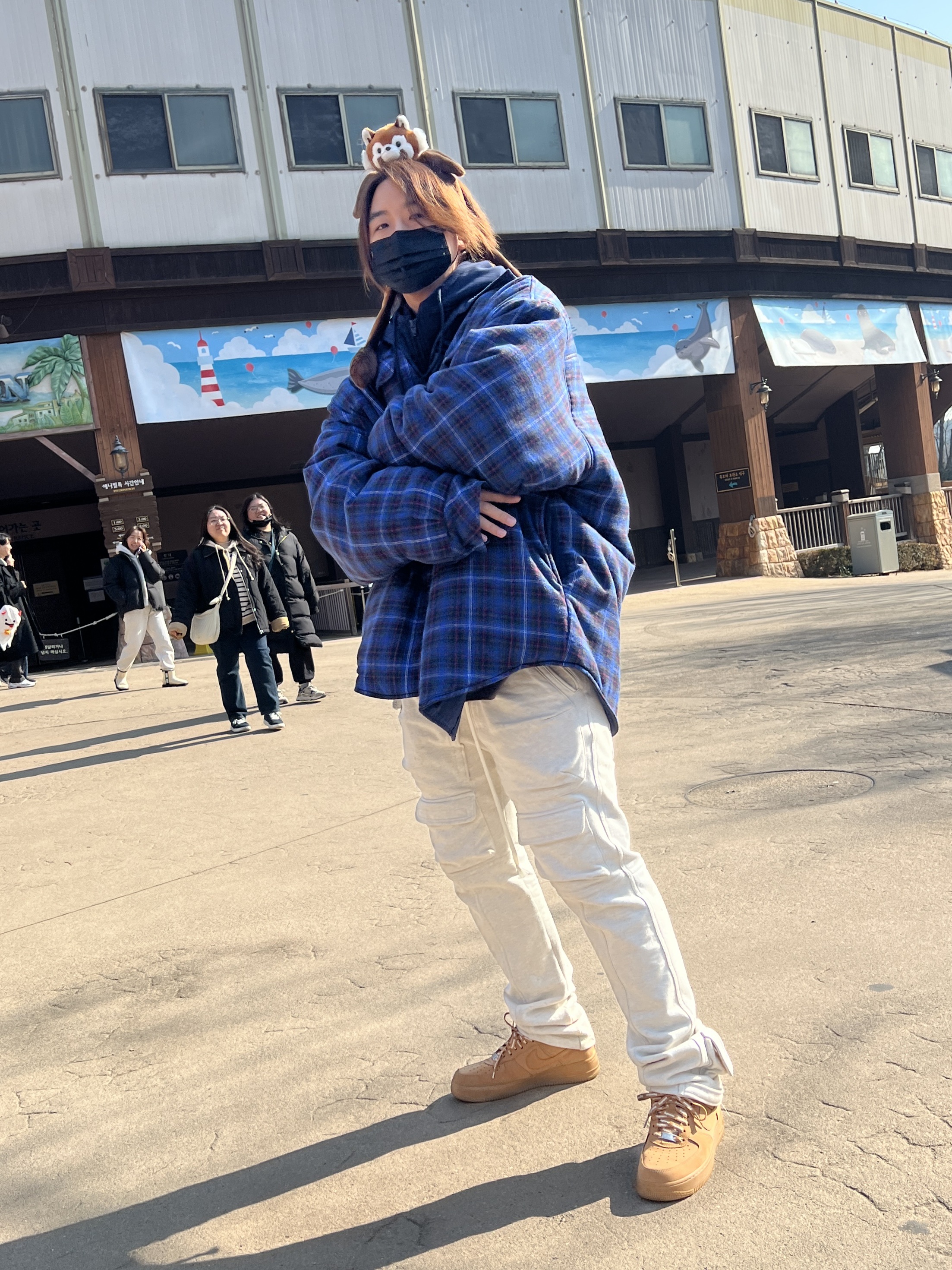 Project G/R Reversible Padded Check Shirt Navy, Nike x Supreme Air Force 1 Low Flax 착용 스타일 - 1