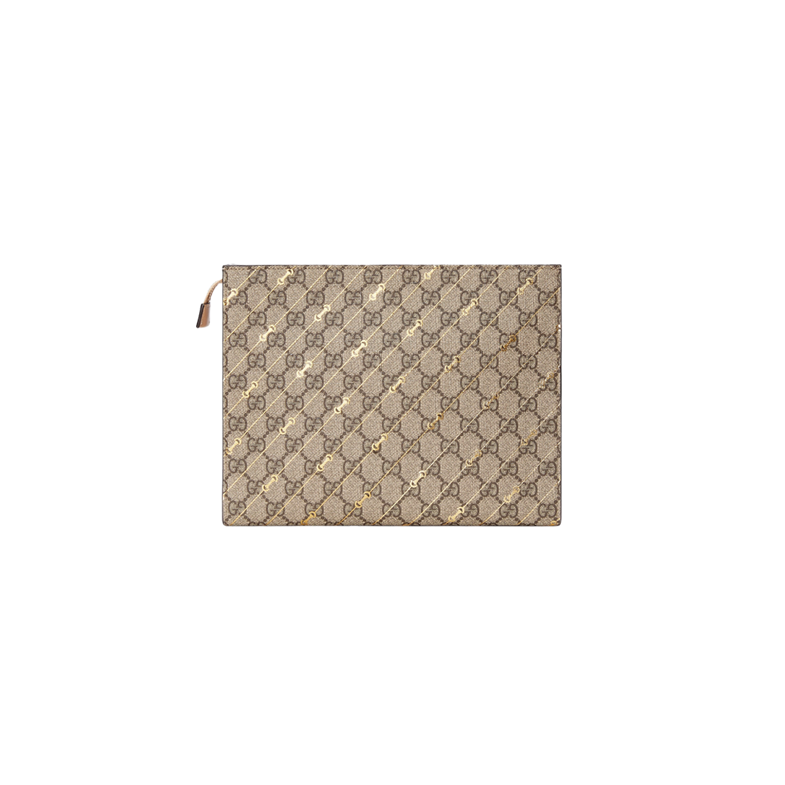 Gucci Pouch with Horsebit Print Beige Ebony Supreme 상세 이미지 2