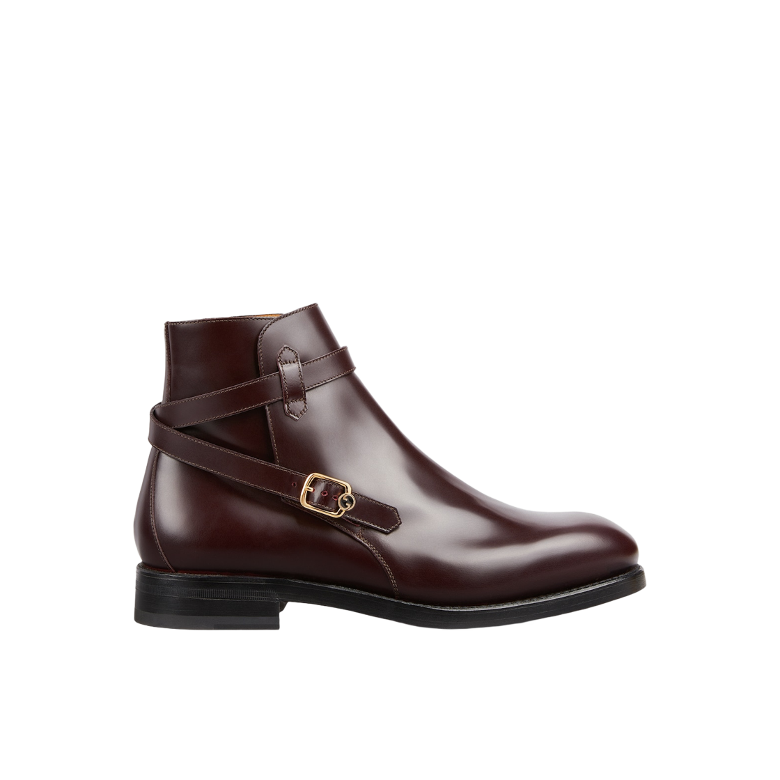 Gucci Ankle Boot with Buckle Dark Bordeaux Leather 상세 이미지 1