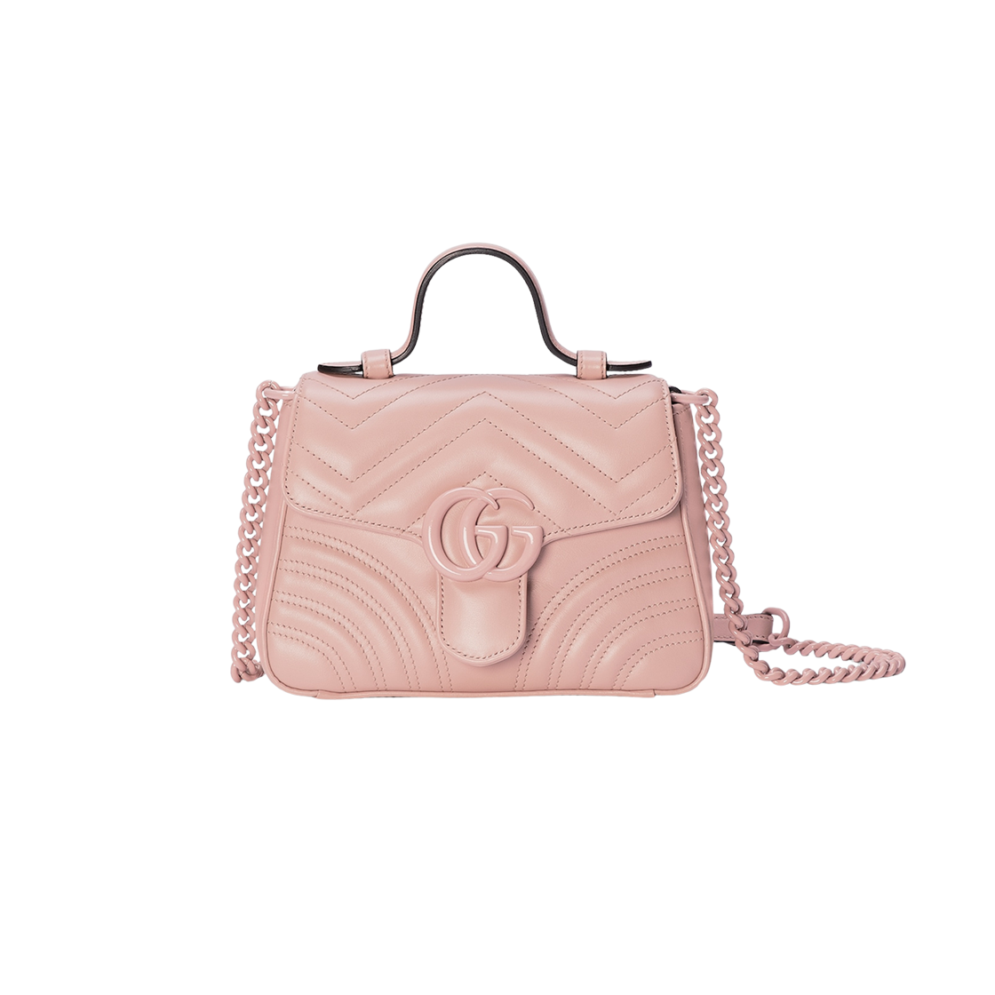 Gucci GG Marmont Mini Top Handle Bag Light Pink Leather 상세 이미지 1