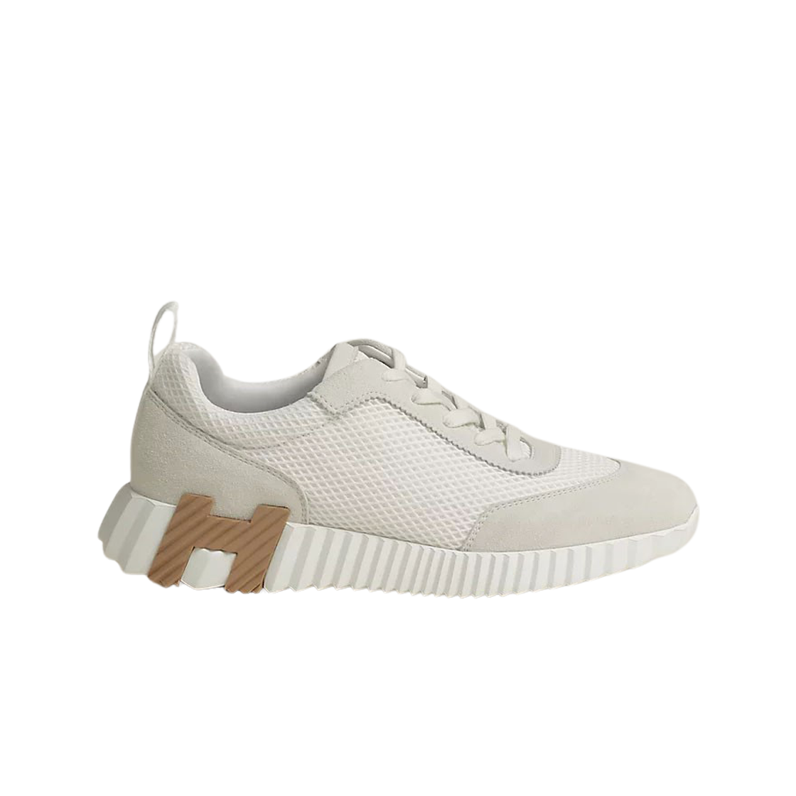 (W) 에르메스 바운싱 스니커즈 그래픽 메쉬 스웨이드 고트스킨 & 블랑((W) Hermes Bouncing Sneakers Graphic Mesh Suede Goatskin & Blanc) - 1