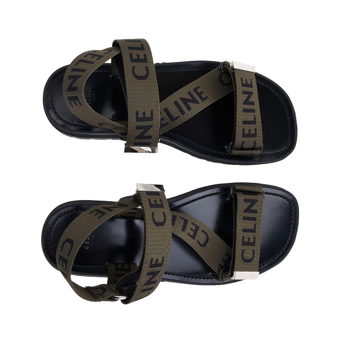 셀린느 자카드 나일론 레오 스트래피 샌들 카키(Celine Leo Strappy Sandal with Celine Jacquard Sand Khaki) - 2