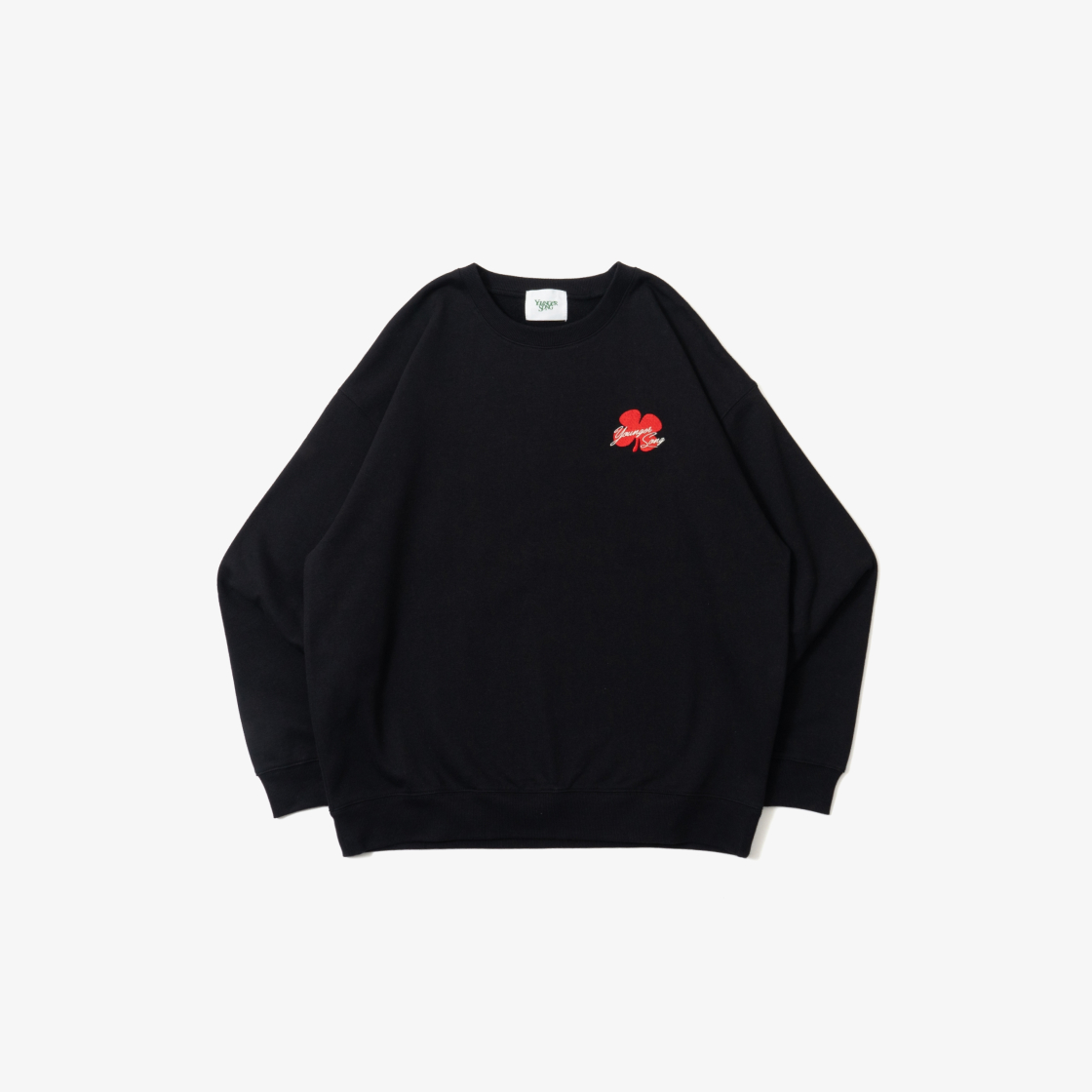 영거송 클로버 후드 블랙(Younger Song Clover Logo Hoodie Black)