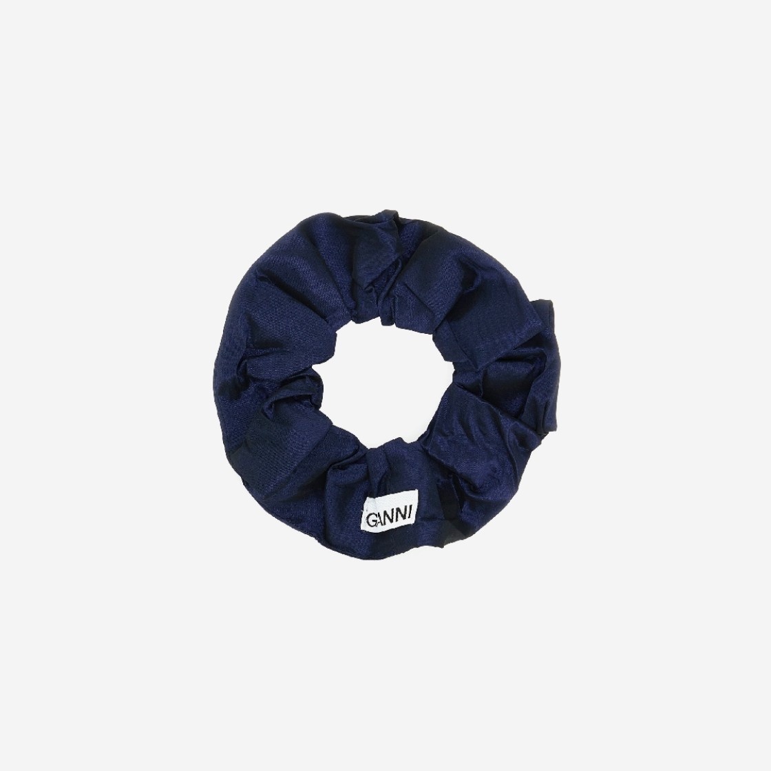 (W) Ganni Shiny Taffeta Scrunchie Sodalite Blue 상세 이미지 1