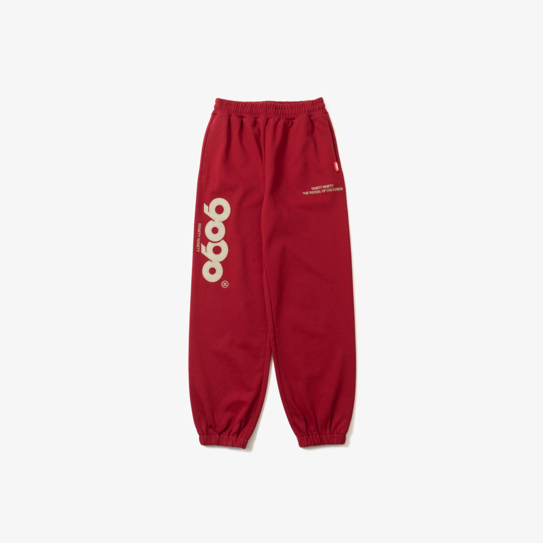 9090 OG 로고 사틴 스웨트 팬츠 와인 레드(9090 OG Logo Satin Sweat Pants Wine Red)