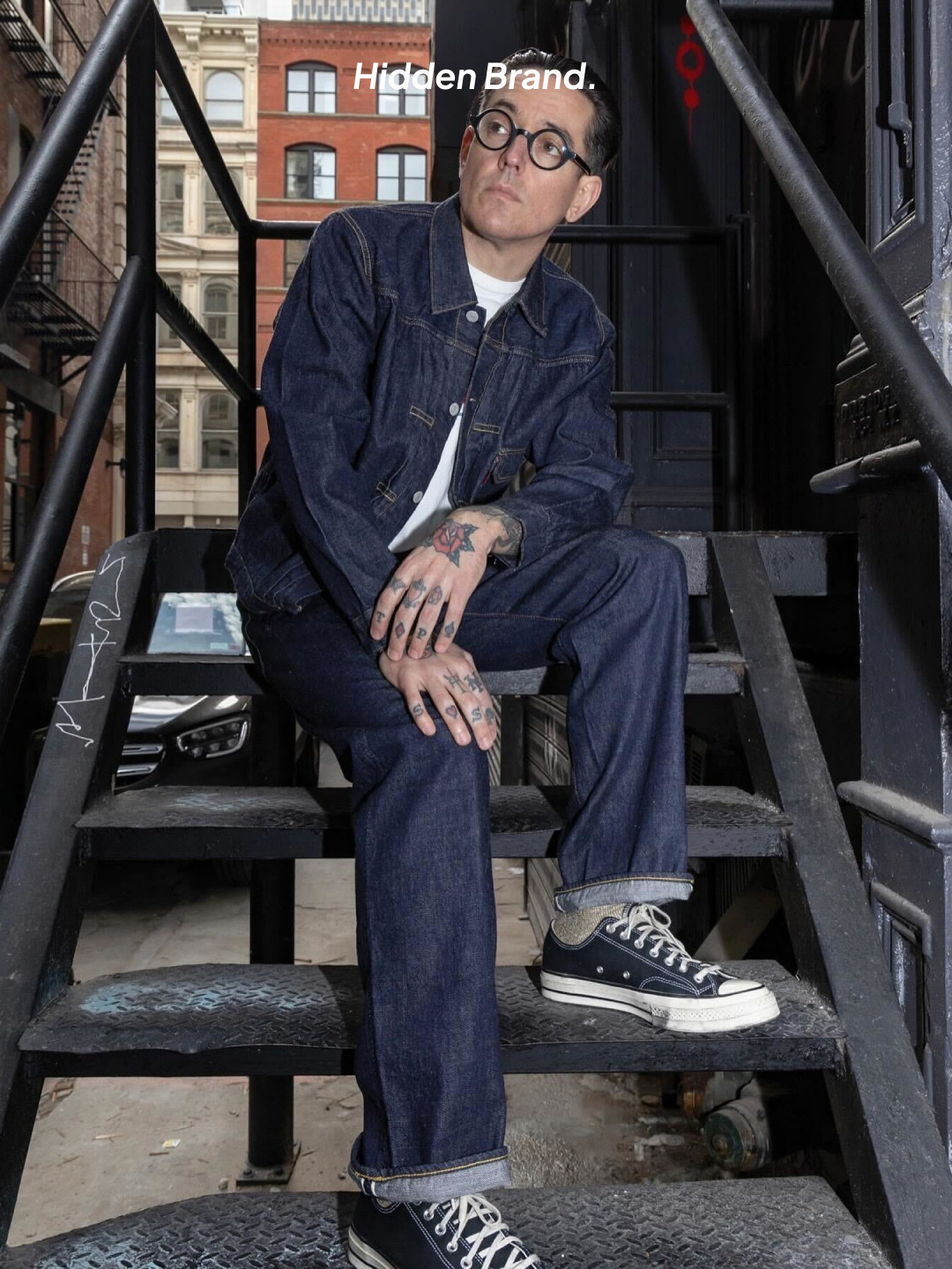 Fullcount 0105W Wide Denim One Wash Indigo Blue, Fullcount 2107XXW-20 Type 1 Denim Jacket Heavy oz One Wash Indigo Blue 착용 스타일 - 4