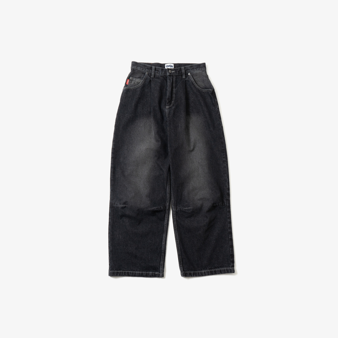 9090 킹 로고 버기 데님 팬츠 블랙(9090 King Logo Buggy Denim Pants Black)