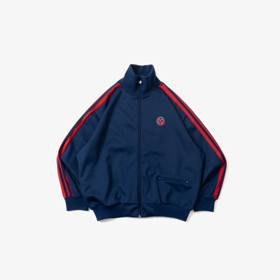 9090 N 로고 심플 트랙 자켓 네이비 위드 레드 라인(9090 N Logo Simple Track Jacket Navy With Red Line)