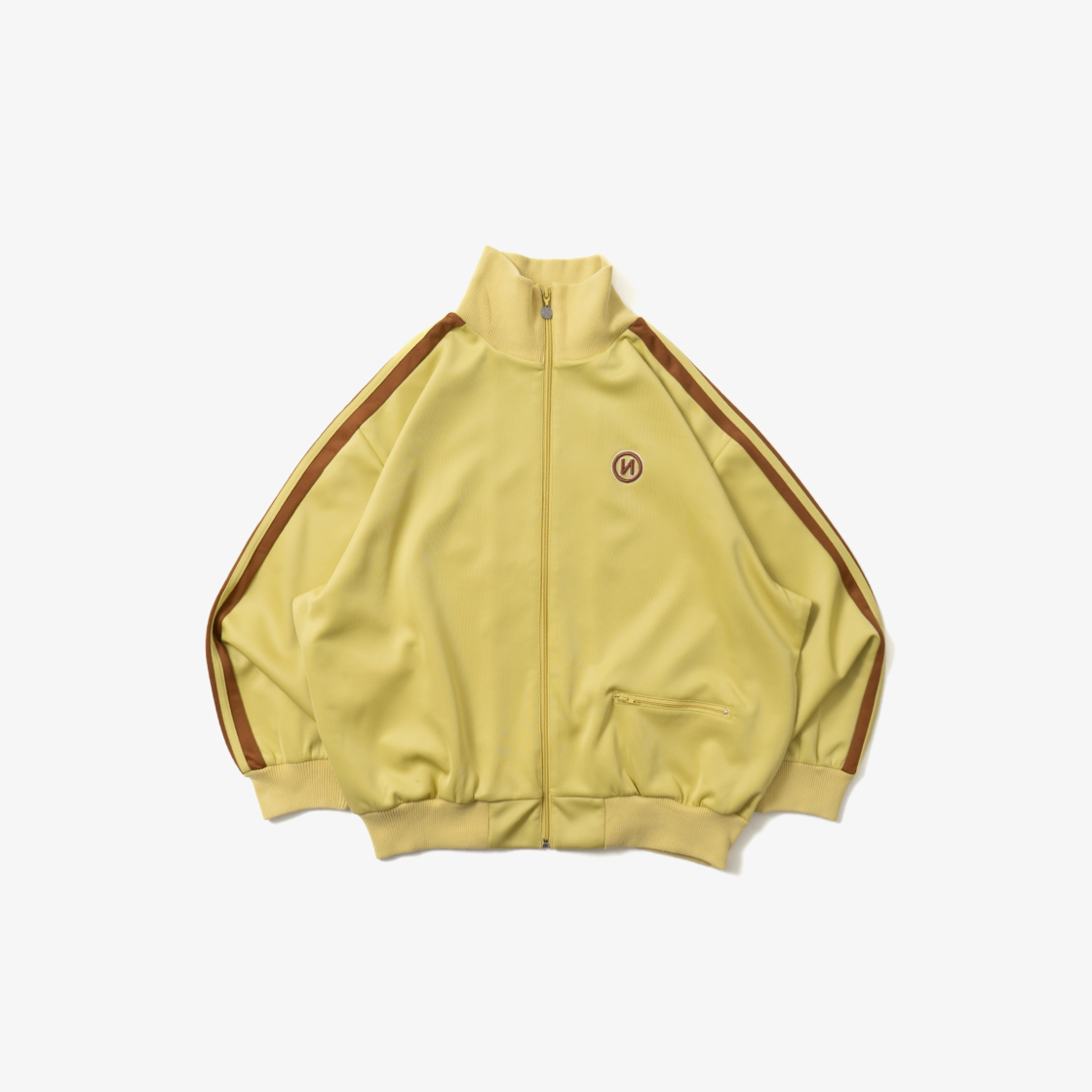 9090 N 로고 심플 트랙 자켓 커스터드