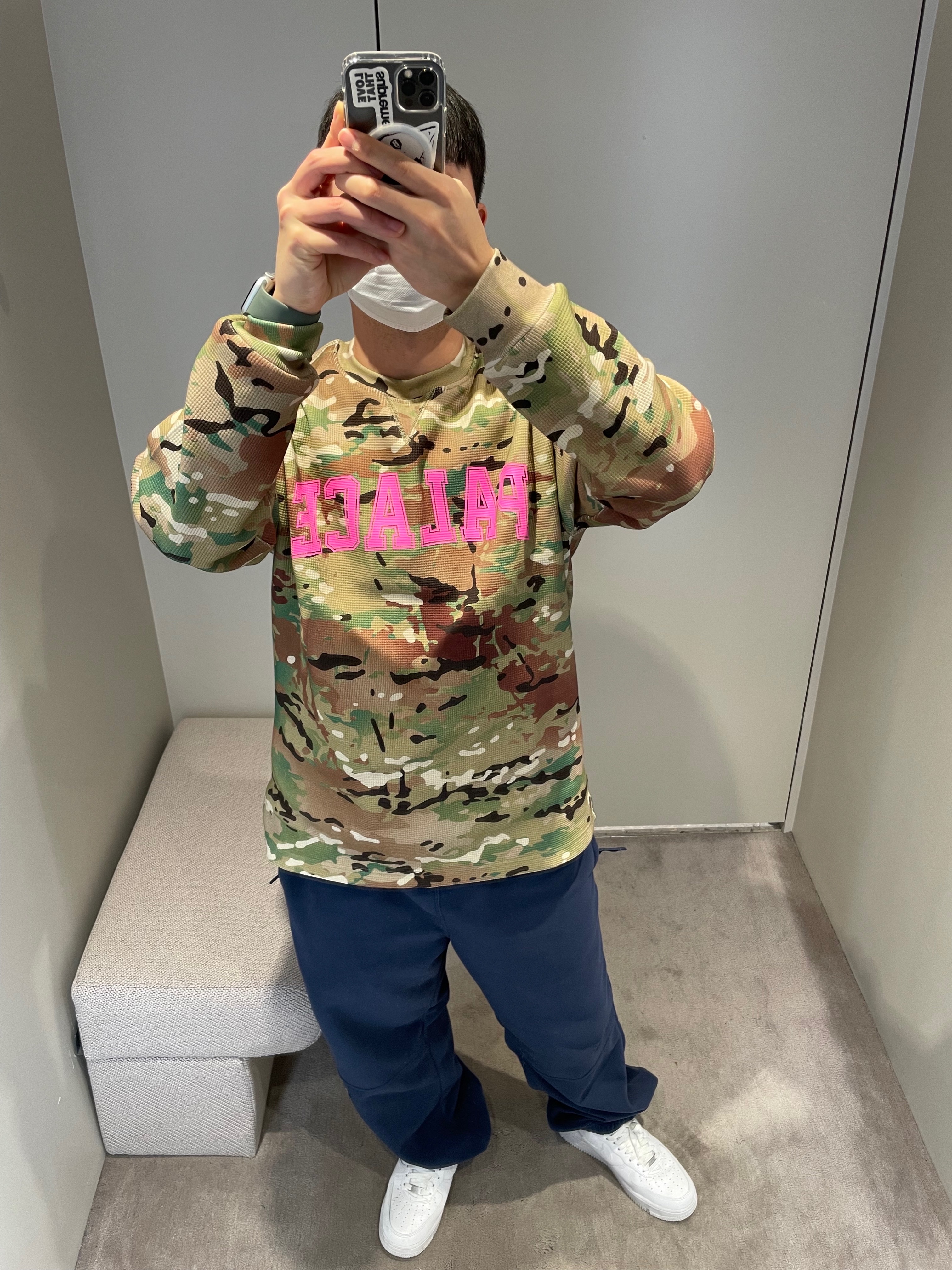Palace Waffle Longsleeve Camo - 24SS 착용 스타일