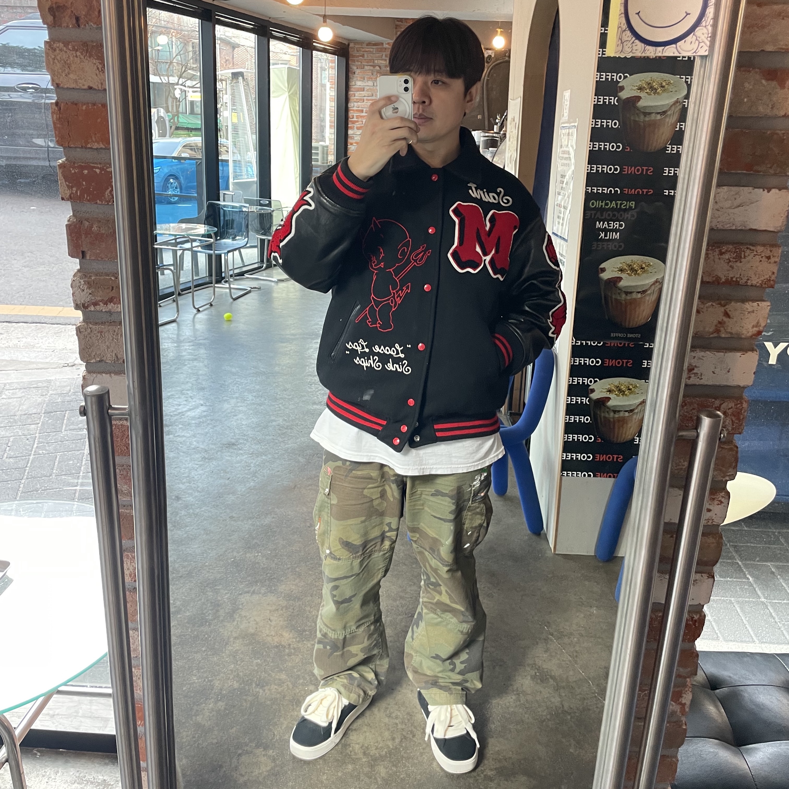 Puma x Pleasures Suede XL Black Frosted Ivory 착용 스타일 - 2