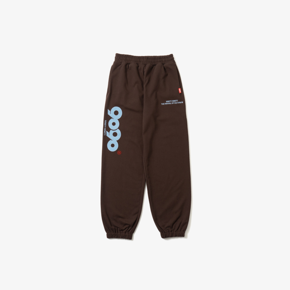 9090 OG 로고 사틴 스웨트 팬츠 다크 브라운(9090 OG Logo Satin Sweat Pants Dark Brown)
