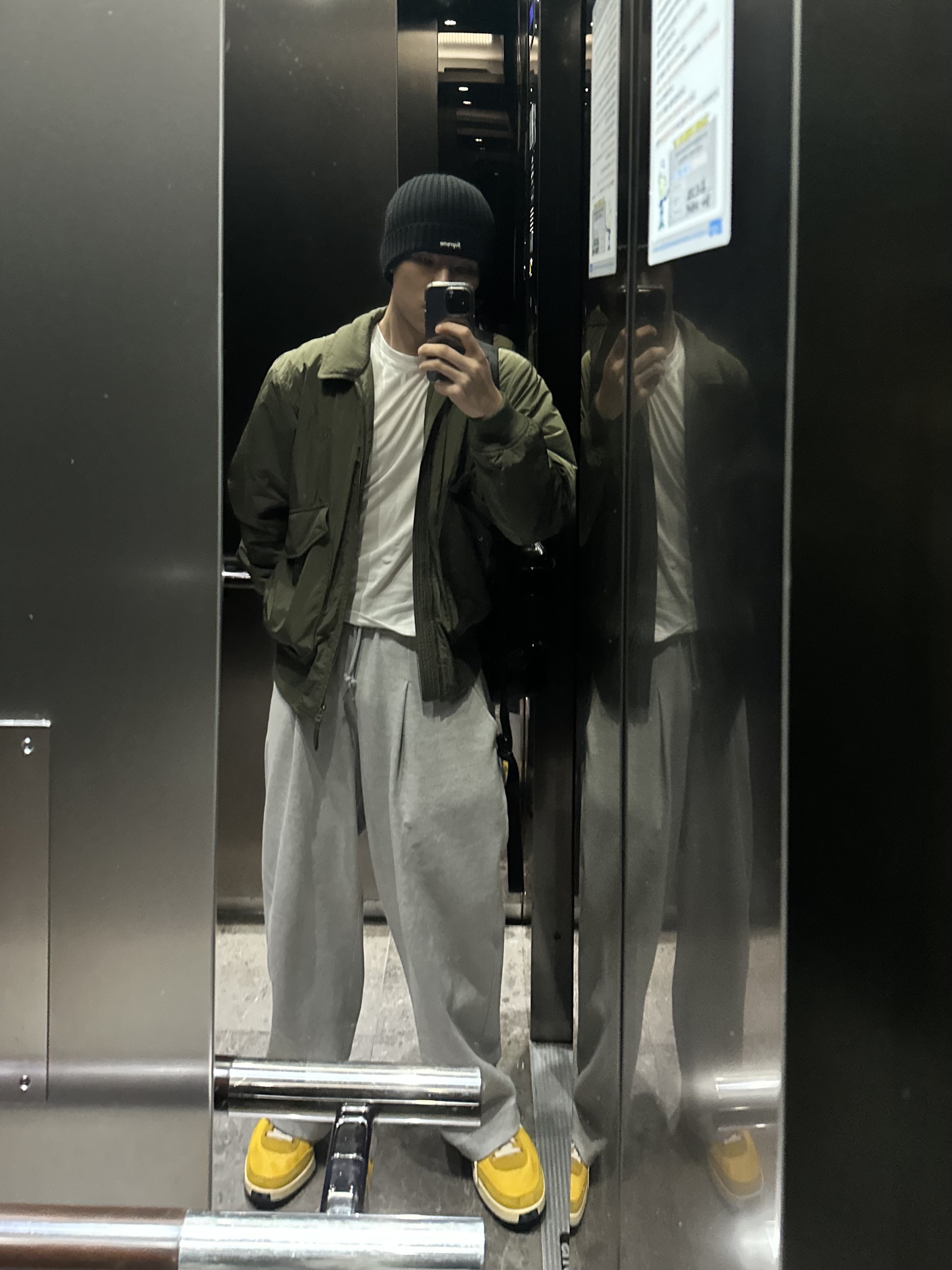 Nike x Tom Sachs General Purpose Shoe Archive, Supreme Overdyed Beanie Black 착용 스타일 - 1