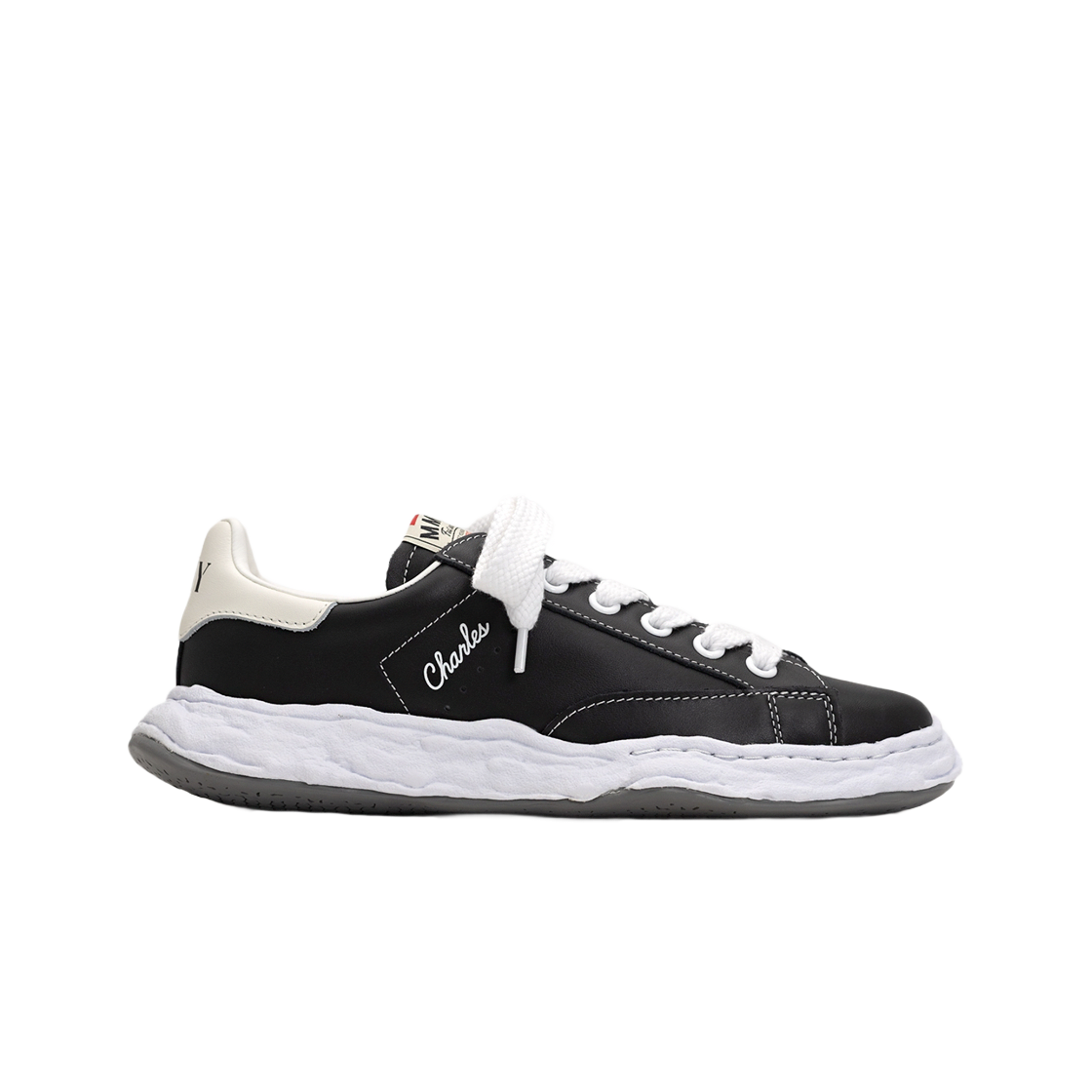 메종 미하라 야스히로 찰스 OG 솔 레더 로우탑 스니커즈 블랙(Maison Mihara Yasuhiro Charles OG Sole Leather Low-top Sneakers Black) - 1