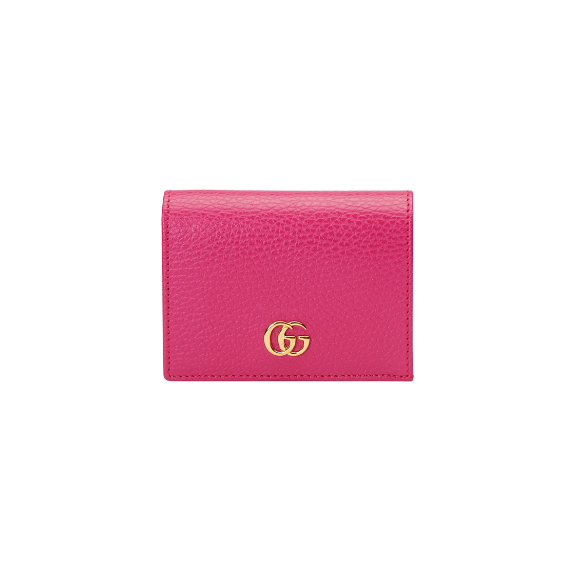 Gucci GG Marmont Card Case Wallet Fuchsia Leather 상세 이미지 1