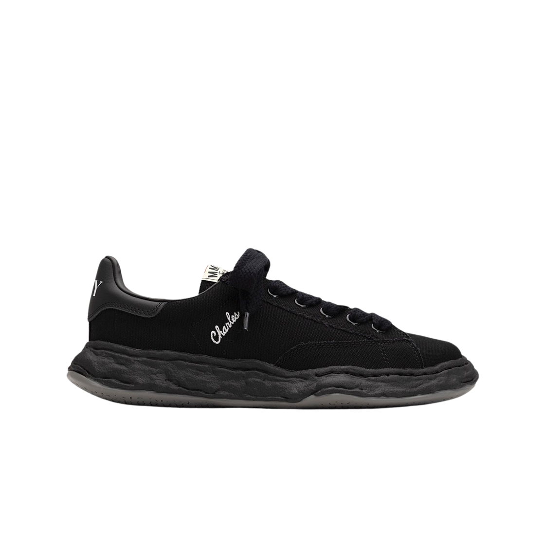 메종 미하라 야스히로 찰스 OG 솔 캔버스 로우탑 스니커즈 블랙 블랙(Maison Mihara Yasuhiro Charles OG Sole Canvas Low-top Sneakers Black Black) - 1