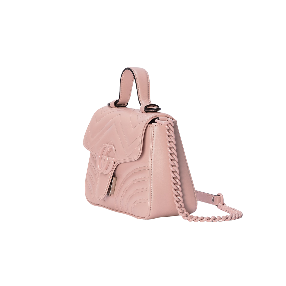 Gucci GG Marmont Mini Top Handle Bag Light Pink Leather 상세 이미지 2