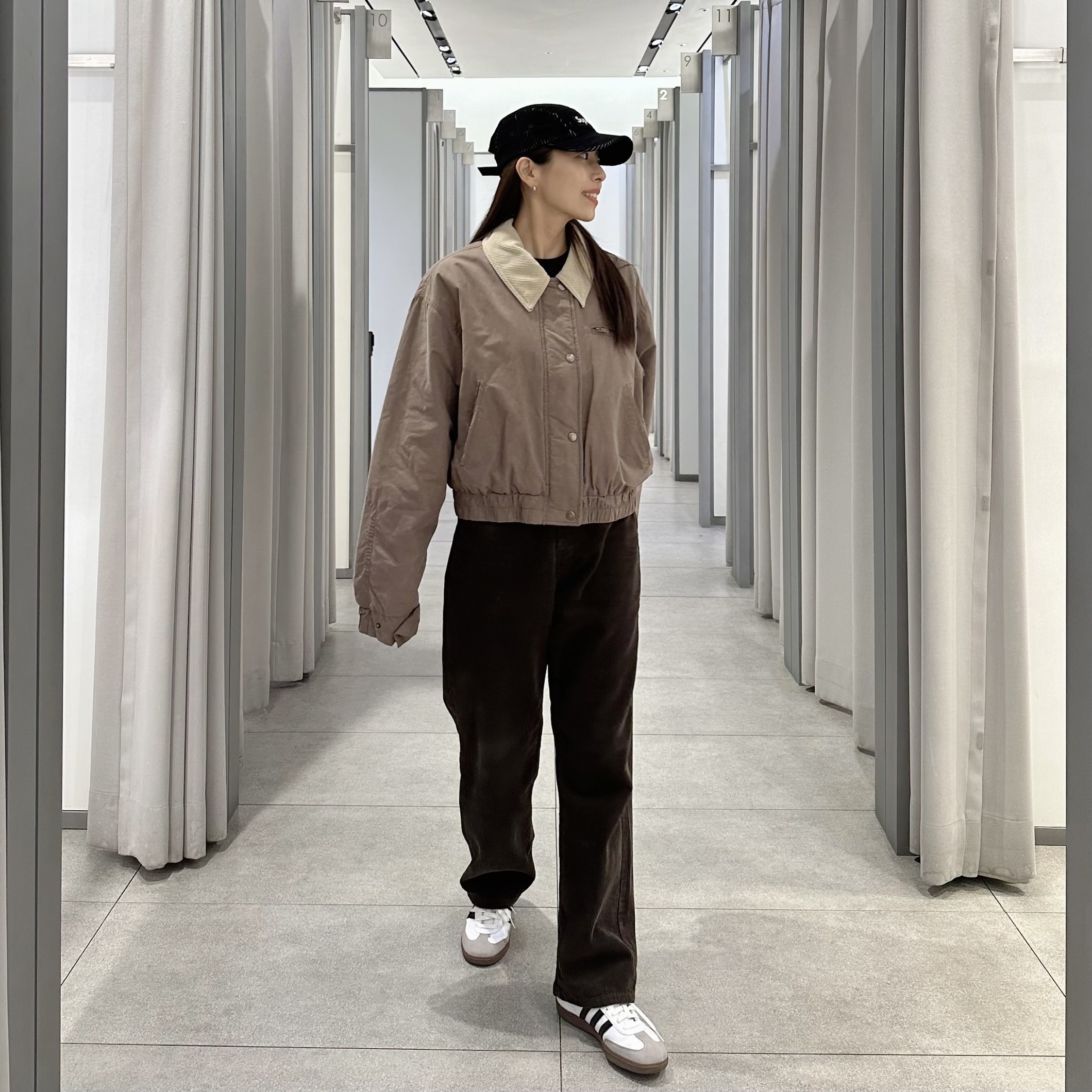 Supreme 2-Tone Corduroy Camp Cap Black - 23SS, Adidas Samba Vegan White Black 착용 스타일 - 4