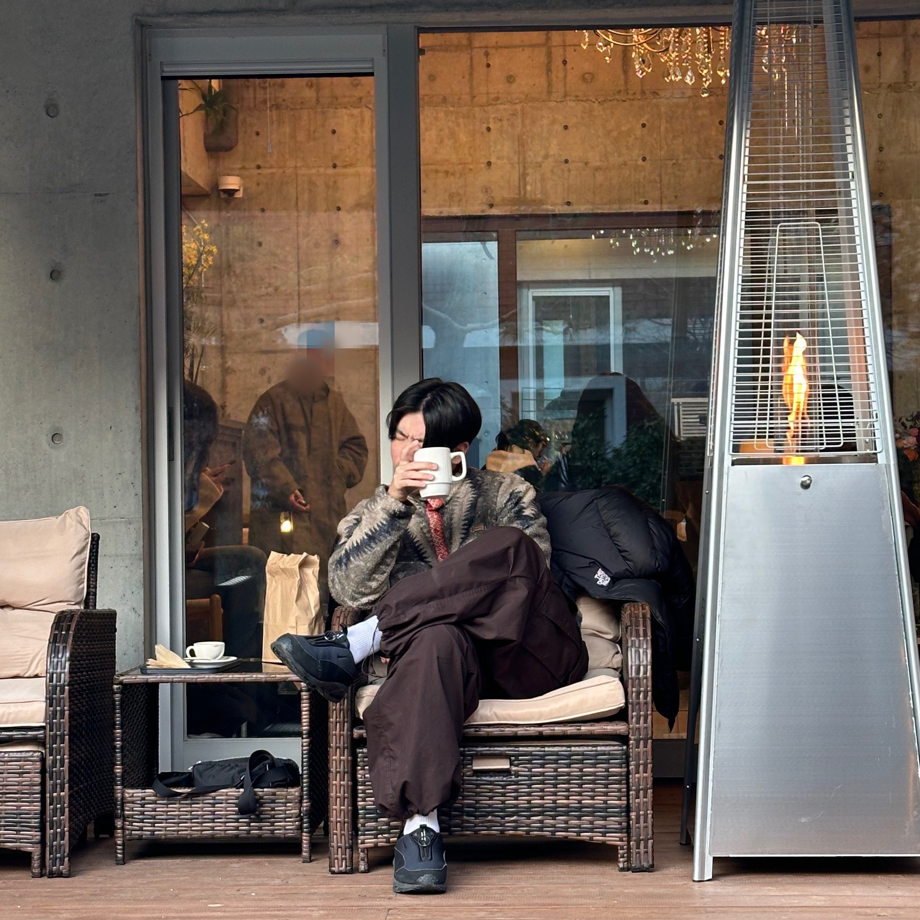 Kapital Damask Pattern Maria Fleece Zip Blouson Beige, Nike x Comme des Garcons Homme Plus Air Max Sunder SP Black 착용 스타일 - 2