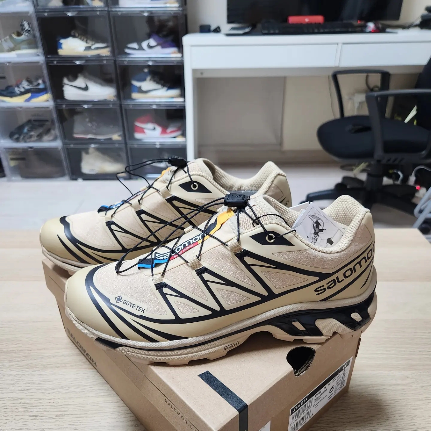 Salomon XT-6 GTX Safari Black 착용 스타일 - 8