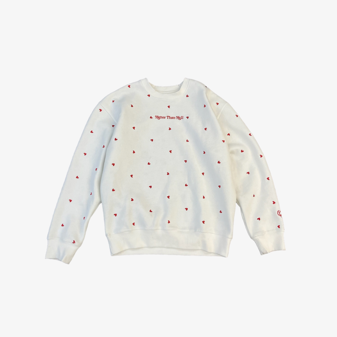 에이치티에이치 랜덤 하트 스웨트 화이트(HTH Random Heart Sweat White)