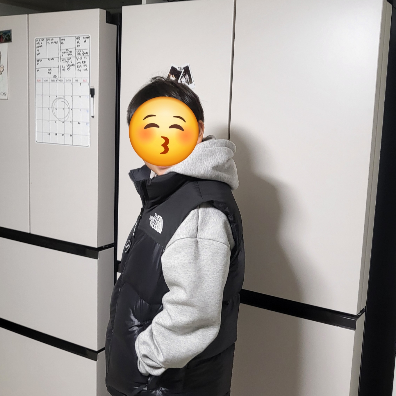 The North Face Nuptse On Ball Vest Real Black 착용 스타일 - 1
