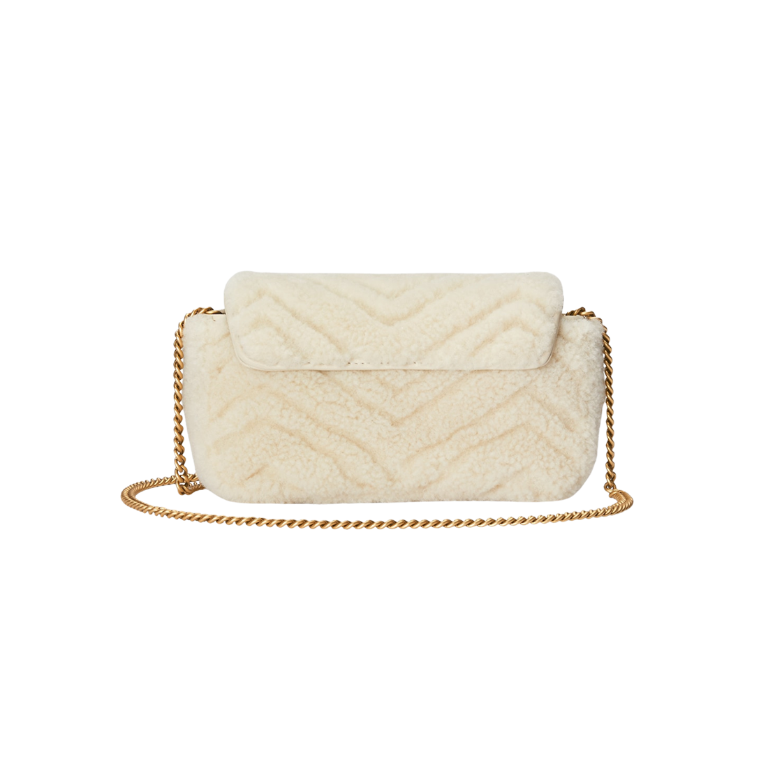 Gucci GG Marmont Super Mini Bag White Shearling 상세 이미지 3