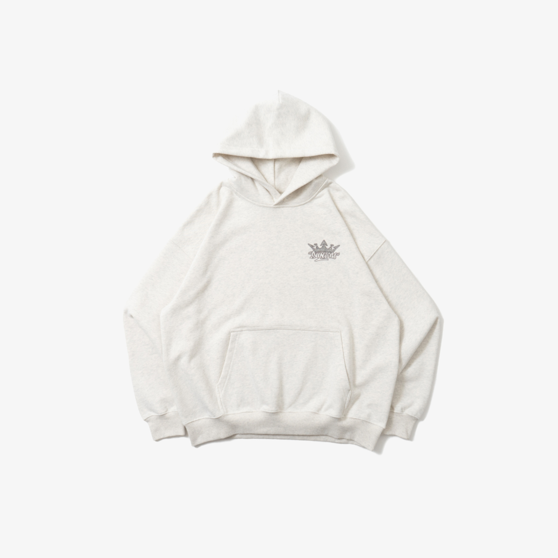 9090 킹 로고 라인스톤 후드 오트밀(9090 King Logo Rhinestone Hoodie Oatmeal)