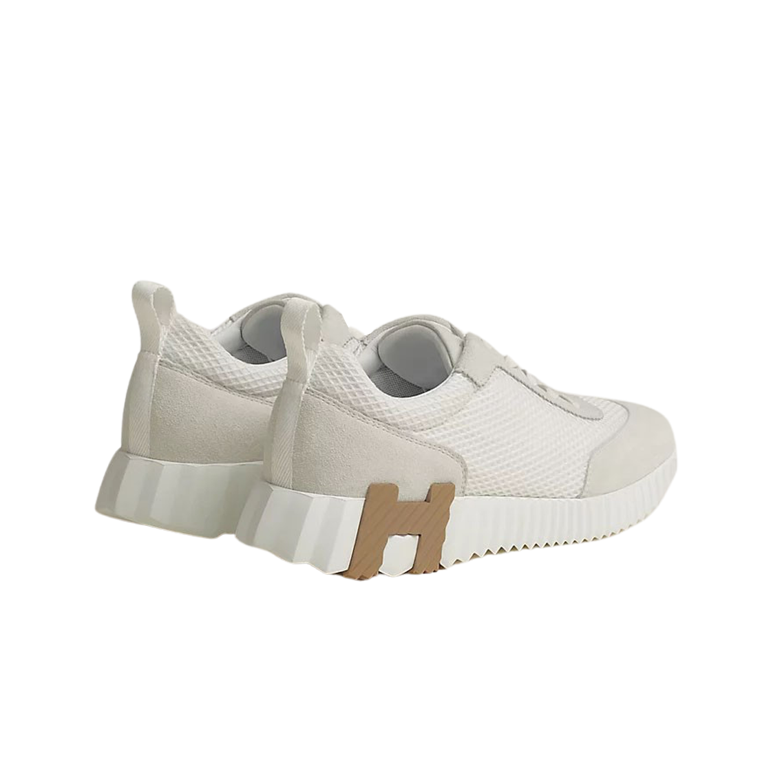 (W) 에르메스 바운싱 스니커즈 그래픽 메쉬 스웨이드 고트스킨 & 블랑((W) Hermes Bouncing Sneakers Graphic Mesh Suede Goatskin & Blanc) - 2