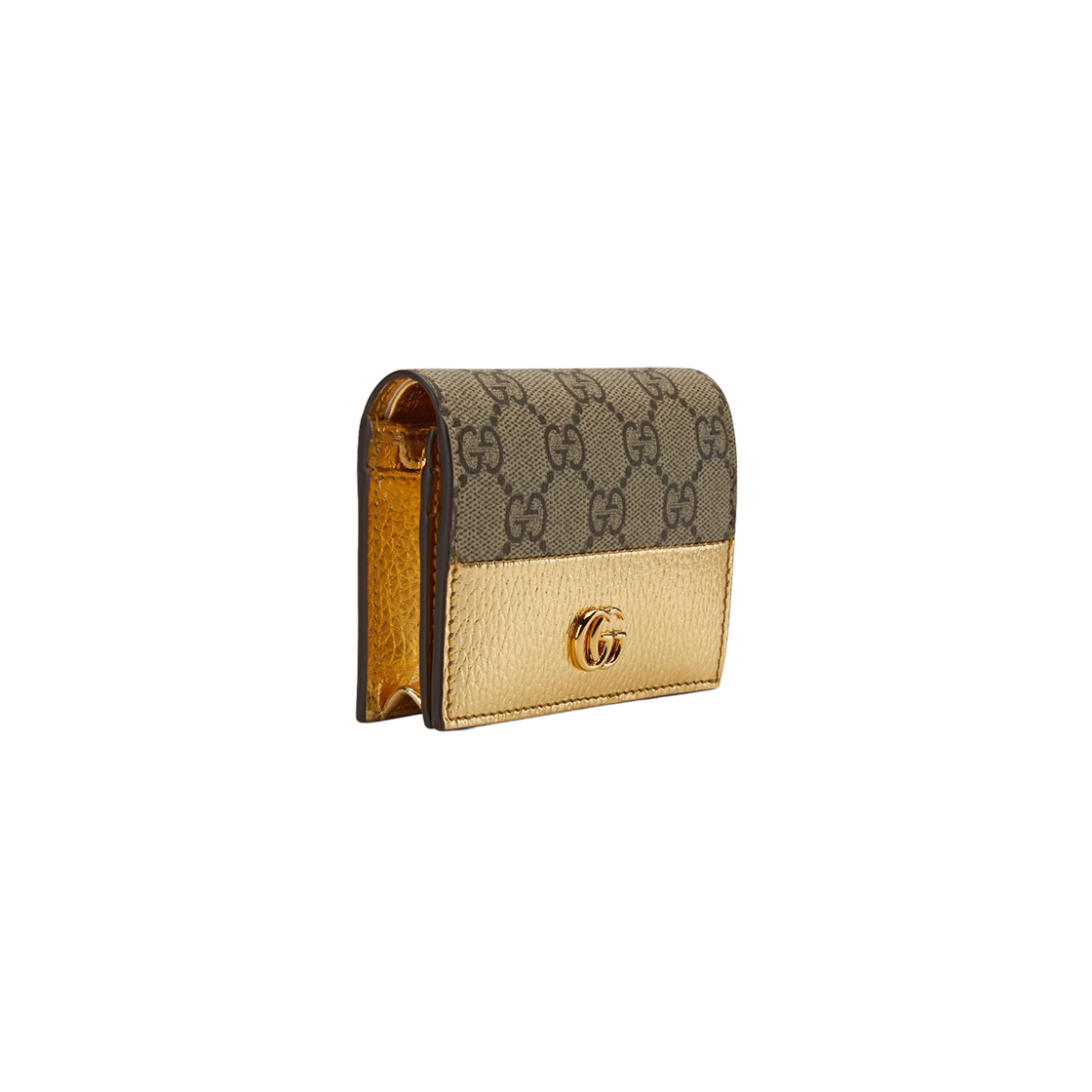 Gucci GG Marmont Card Case Wallet GG Supreme Gold Leather 상세 이미지 3