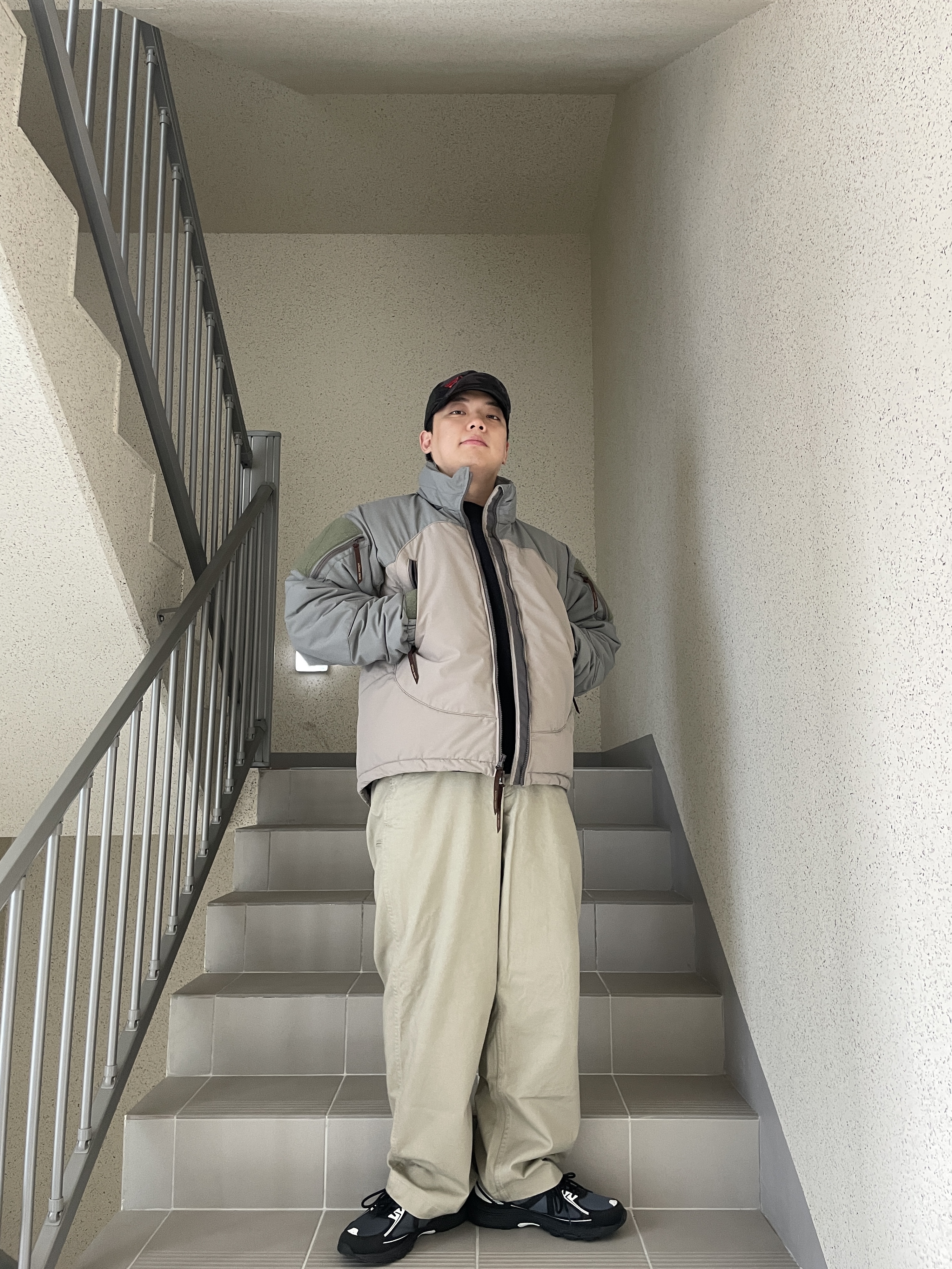 Asics Gel-Venture 6 Carrier Grey, ETCE New Vision Camo Cap Night Jungle 착용 스타일 - 2